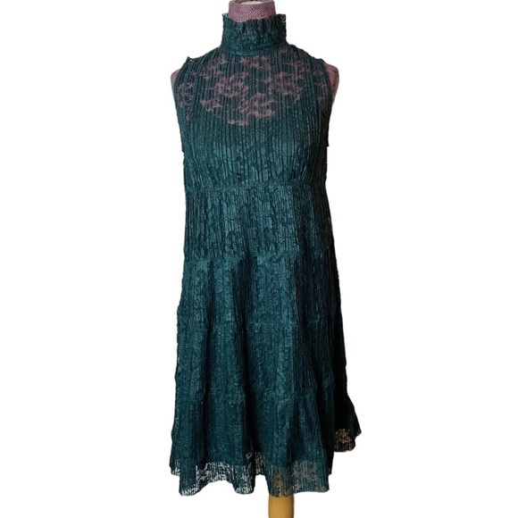 See By Chloe Sz 36 US 4 Deep Forest Green Lace Dress NEW - Picture 6 of 6